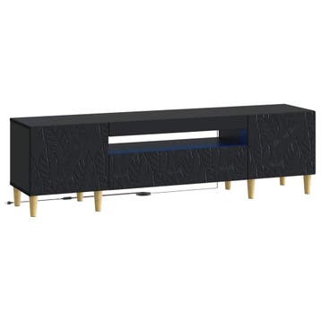 vidaXL LED tv-meubel Zwart Bewerkt hout, Verzenden
