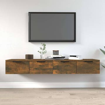 vidaXL Wandkasten 2 st 68x30x20 cm bewerkt hout gerookt, Verzenden