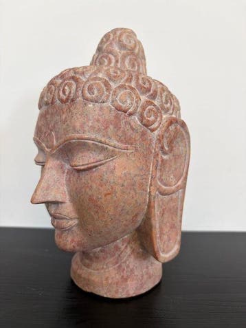 Statue, Boeddha - 20 cm - marbre rose