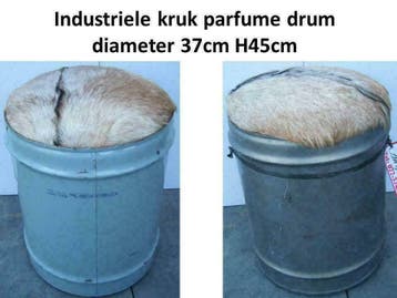 industriële kruk, hocker, voetenbank, barkruk, opberg stoel, 5 krukken of meer, Ophalen of Verzenden, Nieuw, Leer