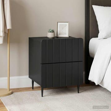 vidaXL Nachtkastje 2 st Zwart 43 x 34,5 x 49,5 cm Bewerkt, Verzenden, Nieuw