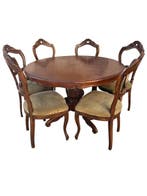 Table à manger (7) - Noyer - ensemble table et 6 chaises