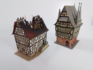 Faller, Vollmer H0 - Modeltreingebouwen (8) - 8 x Gebouwde, Hobby en Vrije tijd, Nieuw