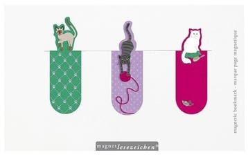 Magnetische boekenlegger Katten – set van 3 met kattenillu, Verzamelen, Boekenleggers, Verzenden, Nieuw