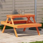vidaXL Picknicktafel 105x134x75 cm massief grenenhout, Tuin en Terras, Tuintafels, Verzenden, Nieuw