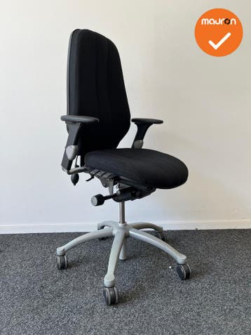 RH Logic 400 XL - Nieuwe zwarte stoffering  - Grijs voetkrui, Ophalen of Verzenden, Stoel