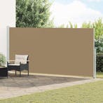 vidaXL Uittrekbaar Zijscherm Taupe 600 x 200 cm Polyester, Verzenden