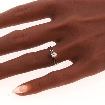 Bague - 18 carats Or blanc - Diamant - NOS Vintage des, Handtassen en Accessoires, Nieuw
