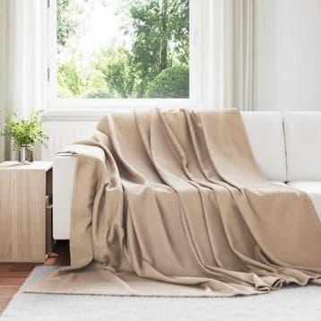 vidaXL plaid Camel 240 x 220 cm 0.76 kg Fleece, Huis en Inrichting, Slaapkamer | Bedden, Verzenden, Nieuw
