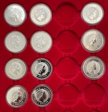 Australië. Elizabeth II. 1 Dollar 1996/2000, Kookaburra 11 x