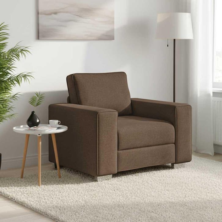 Stoffen Sofa Bruin | Tweede Kansje | OP = OP (bank), Huis en Inrichting, Zetels | Zetels, Minder dan 150 cm, 100 tot 125 cm, Rechte bank