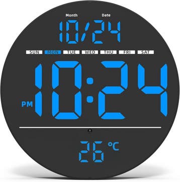 Tyme Digitale Wandklok LED - Goed Leesbaar - Stille Wandklok, Verzenden