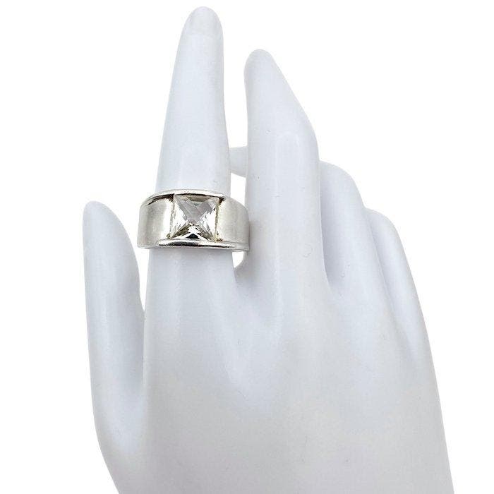 Zonder minimumprijs - Ring Zilver - Witte Topaas, Bijoux, Sacs & Beauté, Bagues