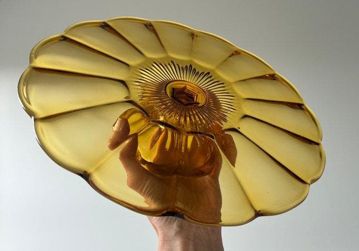 Val Saint Lambert - Présentoir à gâteaux - Côtes plates A -, Antiquités & Art, Art | Objets design