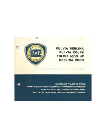 1972 LANCIA BETA KLEUREN EN BEKLEDING BROCHURE