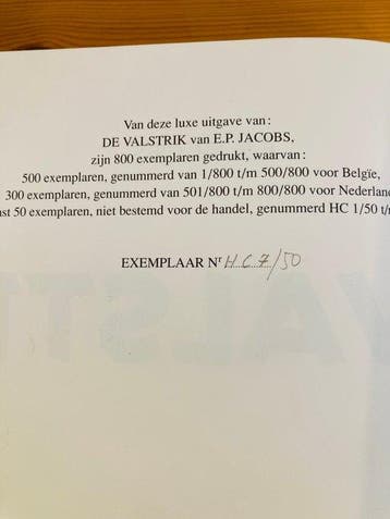 Blake & Mortimer - De Valstrik - HC exemplaar - Luxe linnen