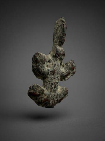 West-Aziatisch Brons oud beest-/kikkeramulet (hanger)