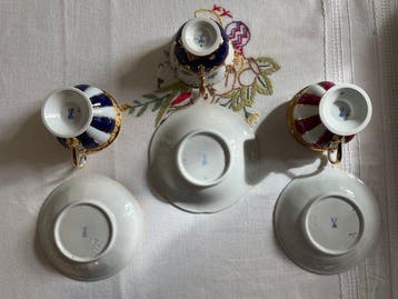 Meissen - Tasse et soucoupe (4) - Porcelaine - Objets de, Antiquités & Art