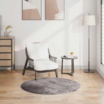 vidaXL Vloerkleed wasbaar ø120 cm grijs, Huis en Inrichting, Verzenden, Nieuw