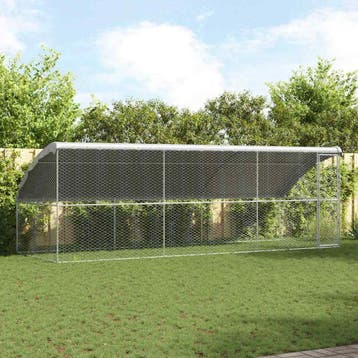 vidaXL Hondenhok 3 pcs Zilver 6 x 2 x 2 m Gegalvaniseerd, Verzenden, Nieuw