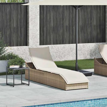 vidaXL Ligstoel inklapbaar met kussen opbergruimte poly, Tuin en Terras, Verzenden, Nieuw