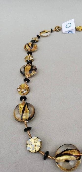 24 karaat - Geel goud, Murano - Halsketting, Antiek en Kunst