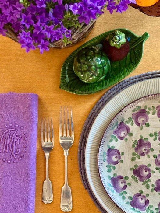Nappe pour grandes tables, orange citrouille, couleurs, Antiquités & Art, Tapis & Textile
