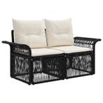 vidaXL Tuin Sofa 2-Aantal zitplaatsen Zwart poly rattan, Tuin en Terras, Verzenden, Nieuw