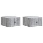 vidaXL Muurbevestigde Nachttafel 2 pcs Grijs sonoma 33 x, Verzenden, Nieuw