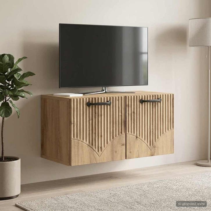 vidaXL Wandmontage TV-kast 59,5 x 31 x 30 cm Artisanaal, Maison & Meubles, Armoires | Mobilier de télévision, Envoi
