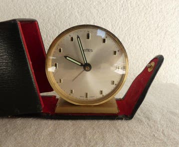 Wekker - Emes - Ontwerp Messing - Leder - 1950-1960 -