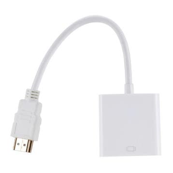 VGA naar HDMI Kabel - 1080p Full HD High Speed Wit, Computers en Software, Pc- en Netwerkkabels, Verzenden, Nieuw