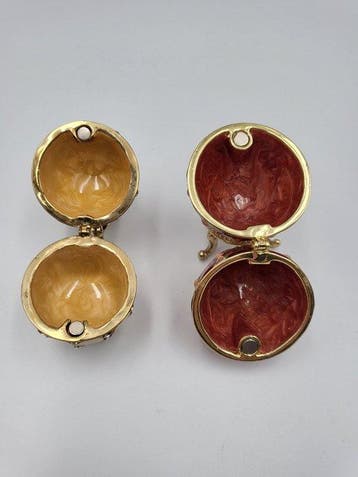 Lot de 2 boîtes à bijoux décoratives style œufs de Fabergé –