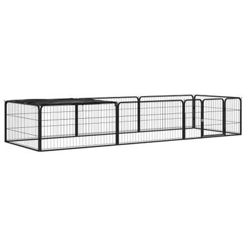 vidaXL Hondenkennel 8 panelen 100x50 cm gepoedercoat staal, Verzenden