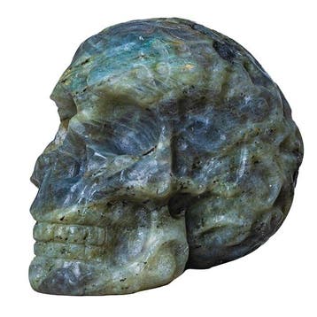 Labradoriet Brain Skull Carving - Hoge Kwaliteit met Sterke