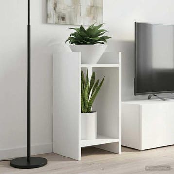 vidaXL Plantenstand 2 st Wit 30 x 30 x 60 cm Bewerkt hout, Verzenden