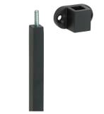 Verlengset ovaal voor espagnolet mat zwart, Nieuw