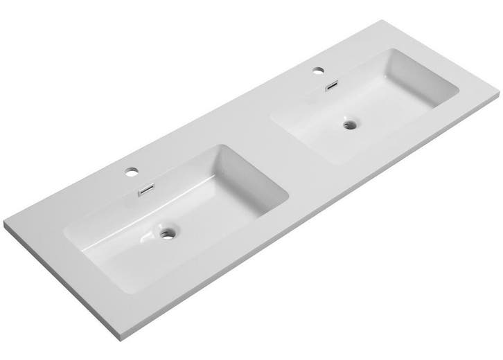 Badplaats Wastafel Angela 140 x 48 cm - Wit - Wasbak, Maison & Meubles, Salle de bain | Meubles de Salle de bain, Envoi