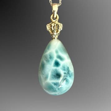 Hanger van Larimar - Zilver 925 Sieraden - Hoogte: 25 mm -