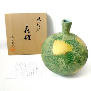 Vaas - Brons, Goud, Takaoka bronzenvaas met bladgoud, Antiek en Kunst