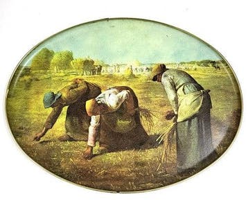 Vintage Keswick glasvezel dienblad met 'The Gleaners' naar, Verzenden