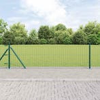 vidaXL Hekpaal. 13 pcs Groen Staal, Verzenden