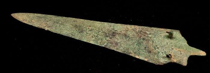 Bronstijd Brons Speerpunt met een niet - 185 mm (Zonder, Antiek en Kunst, Antiek | Overige Antiek