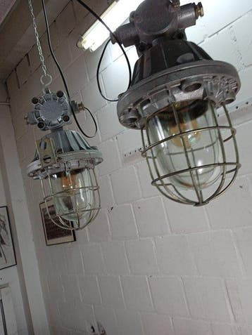 POLAM - Plafondlamp (2) - OMP 200 - Glas, Aluminium, Staal,