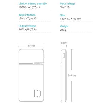 Powerbank 10.000mAh Externe Noodaccu Batterij Oplader, Verzenden, Nieuw, Kuulaa