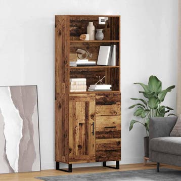 vidaXL Highboard 2 pcs Oudhout 69,5 x 34 x 180 cm Bewerkt, Verzenden, Nieuw