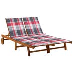 vidaXL Ligbed 2-persoons met kussens massief acaciahout, Tuin en Terras, Verzenden, Nieuw