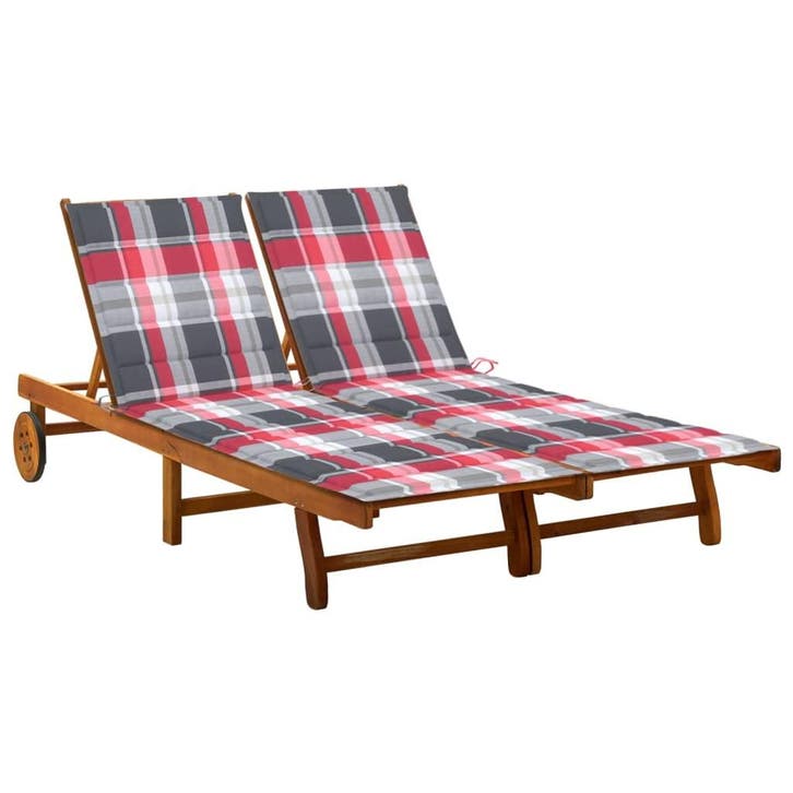 vidaXL Ligbed 2-persoons met kussens massief acaciahout, Tuin en Terras, Ligbedden, Nieuw, Verzenden