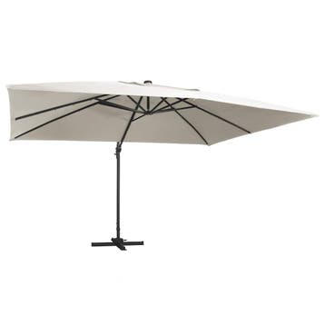 vidaXL Zweefparasol met LED en aluminium paal 400x300 cm, Verzenden