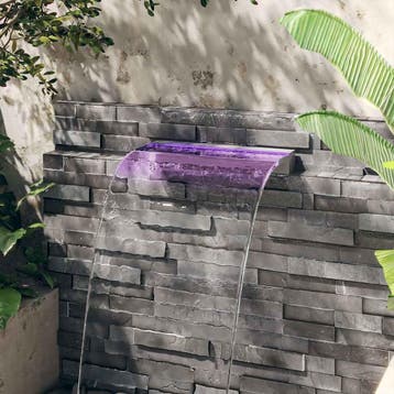 vidaXL Watervaloverlaat met RGB LEDs 60 cm roestvrij staal, Tuin en Terras, Verzenden, Nieuw